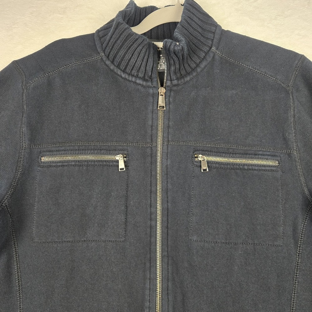Calvin‎ Klein Knit Jacket Mens Medium Black Pockets - Picture 2 of 10